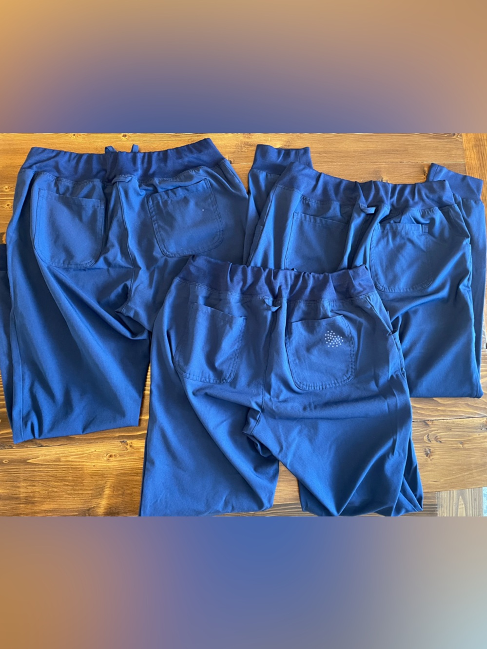 3-Pair of HeartSoul: Break On Through 6-Pocket STRETCH Jogger Scrub Pants - Navy